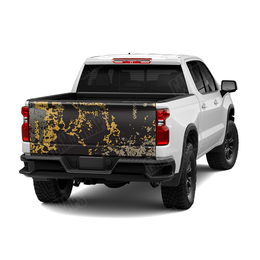 Pasted Militant Yellow Camo Tailgate Vinyl Wrap