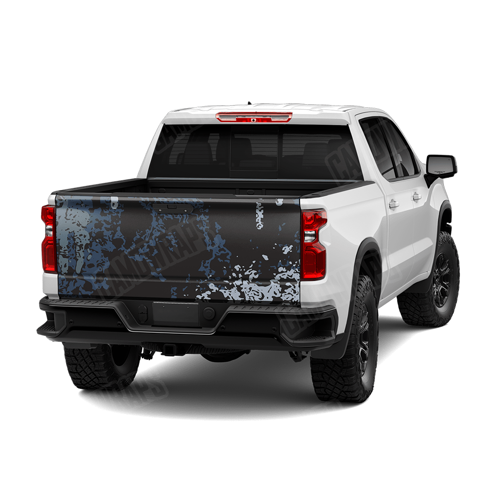 Pasted Navy Camo Tailgate Vinyl Wrap