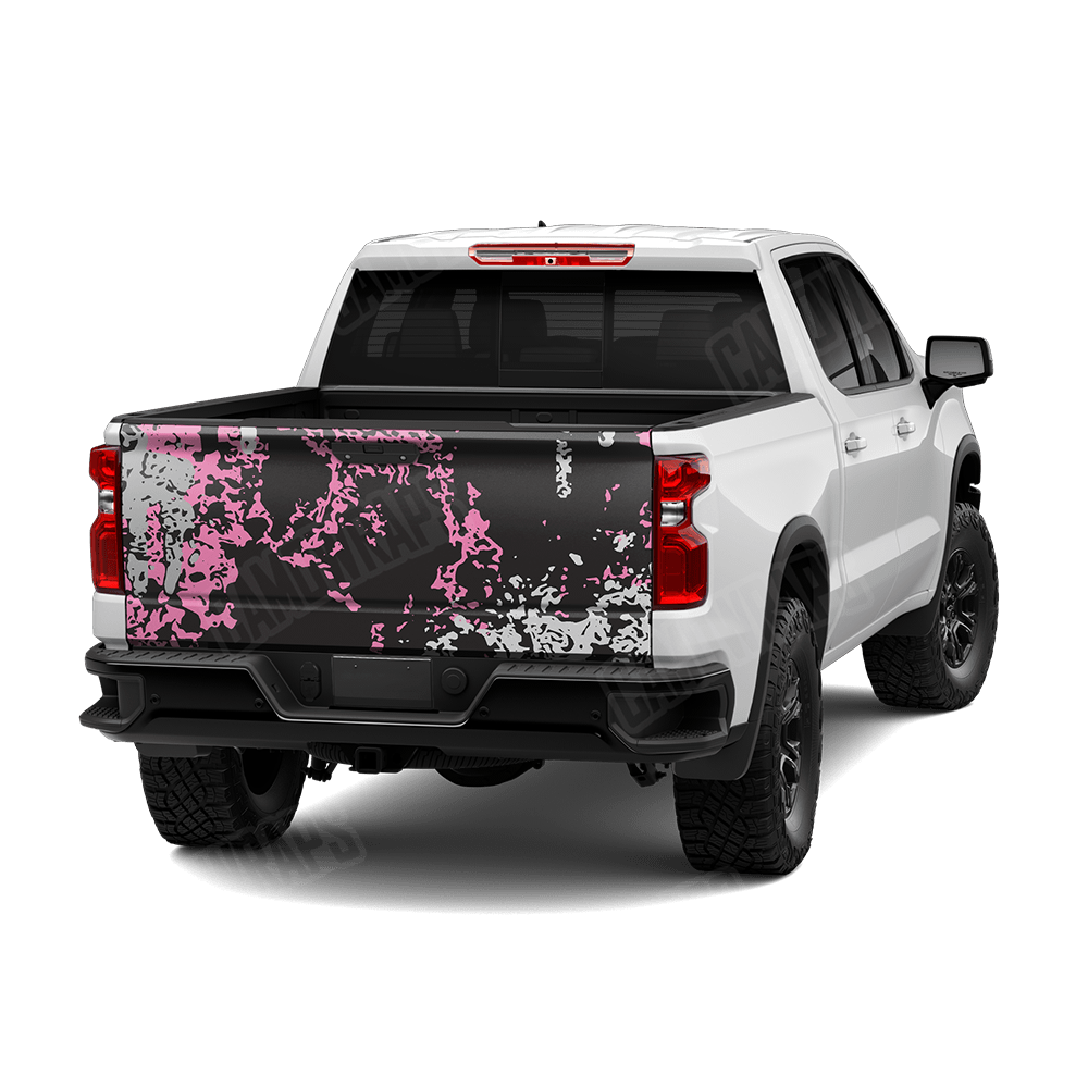 Pasted Pink Tiger Camo Tailgate Vinyl Wrap