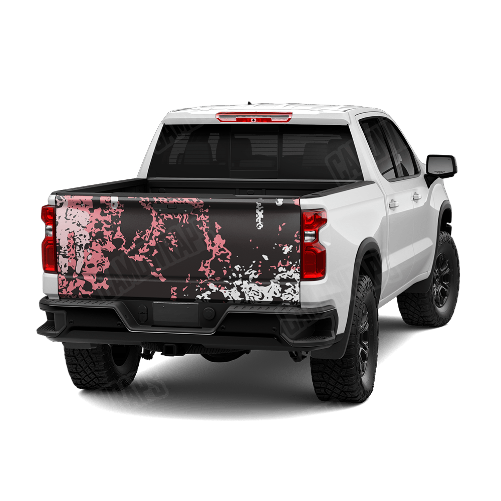 Pasted Pink Camo Tailgate Vinyl Wrap