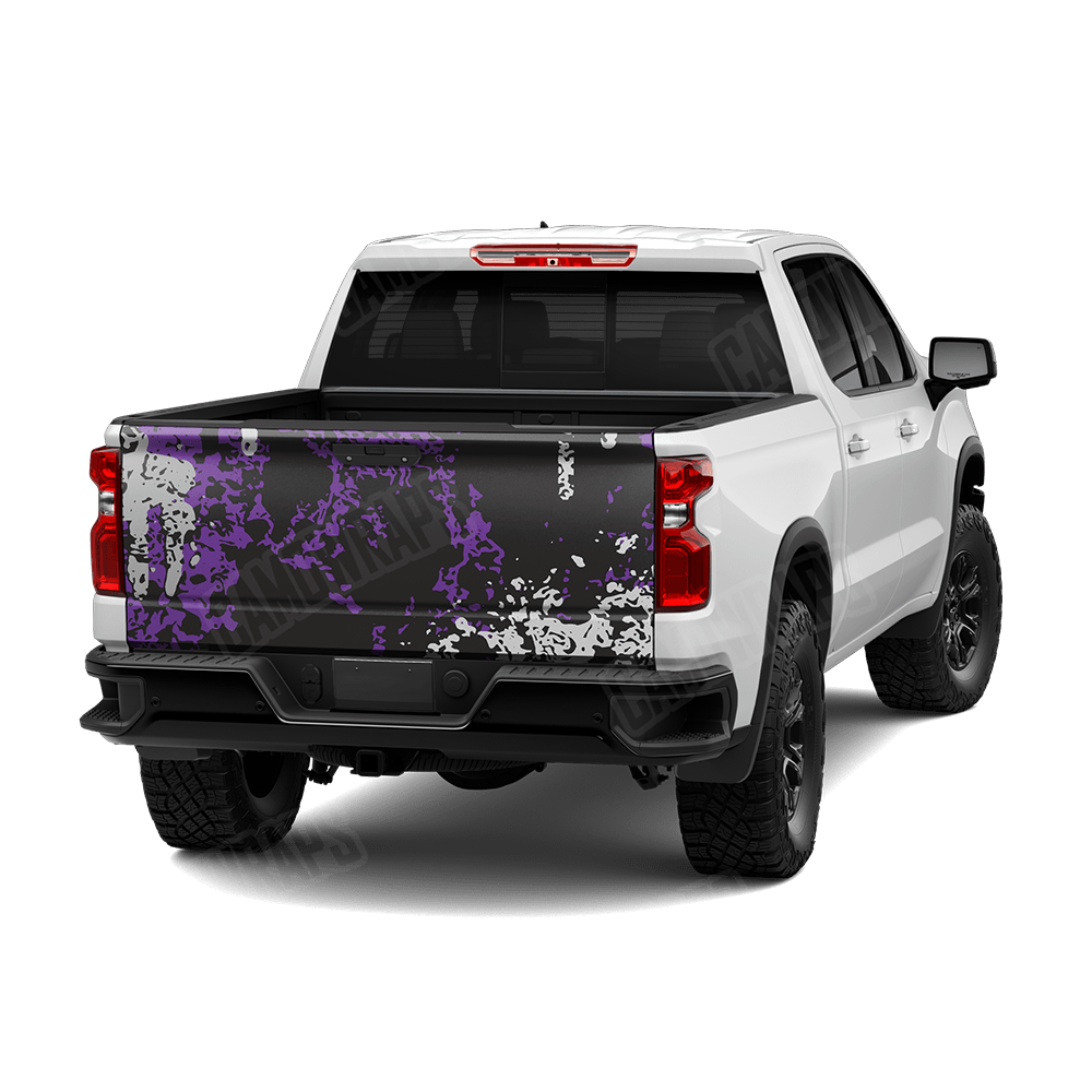 Pasted Purple Tiger Camo Tailgate Vinyl Wrap