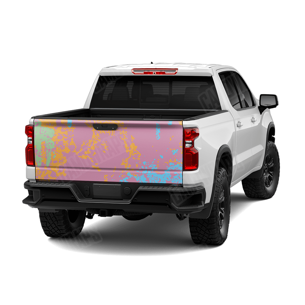 Pasted Sherbert Camo Tailgate Vinyl Wrap