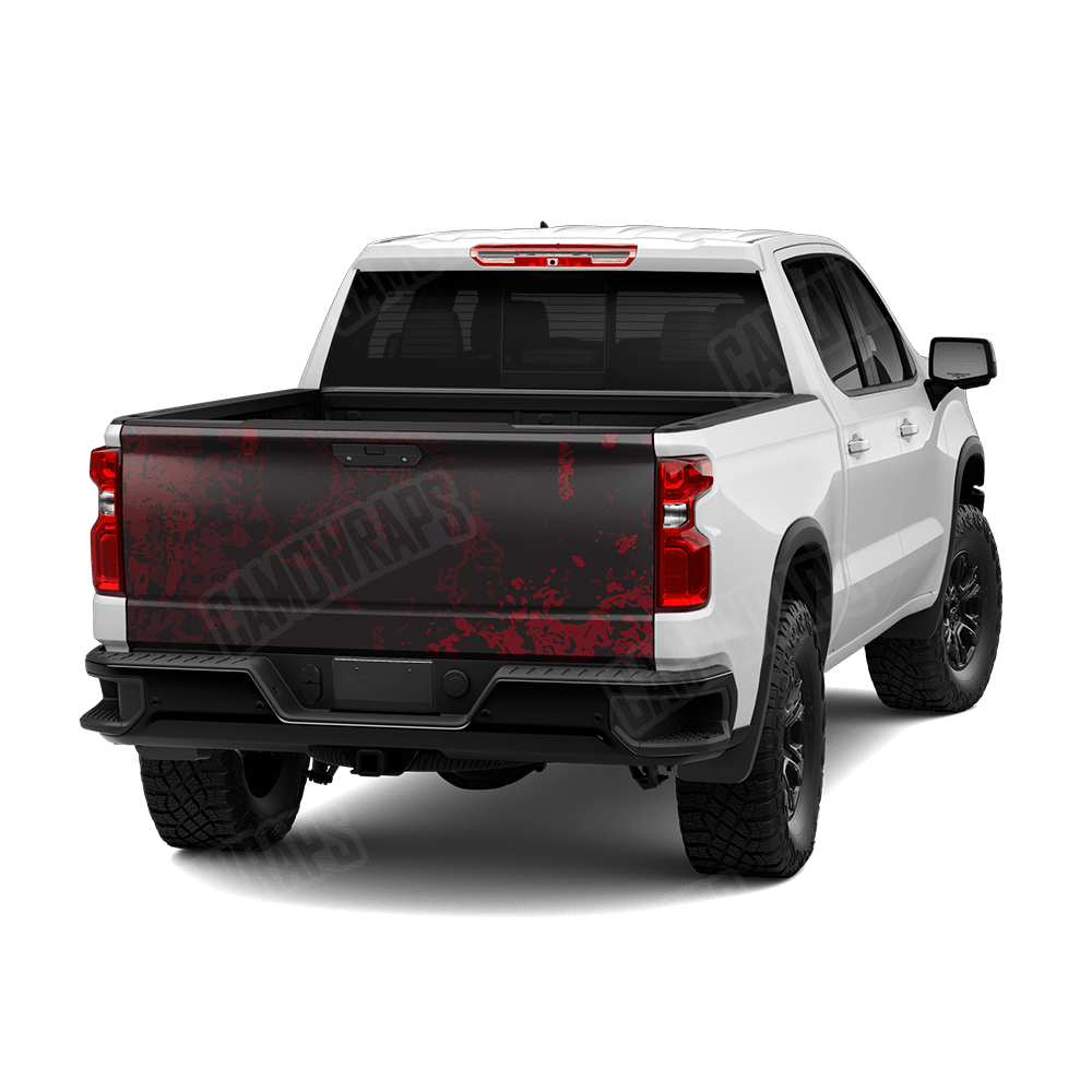 Pasted Vampire Red Camo Tailgate Vinyl Wrap