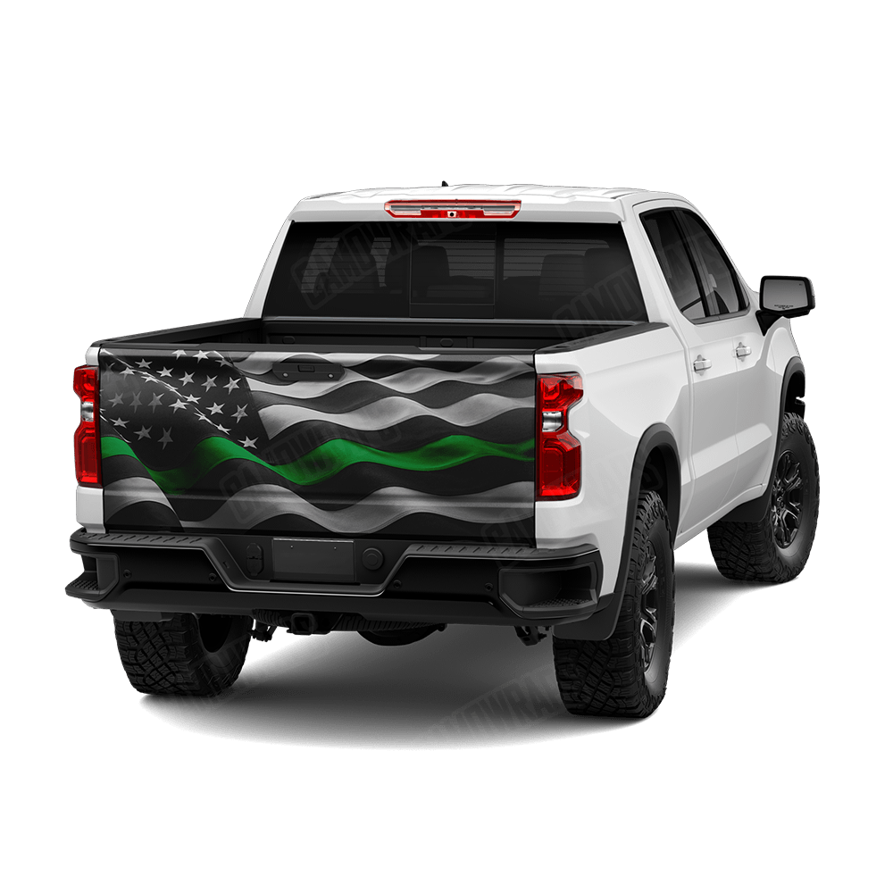 Patriotic Military Service Flag Tailgate Vinyl Wrap
