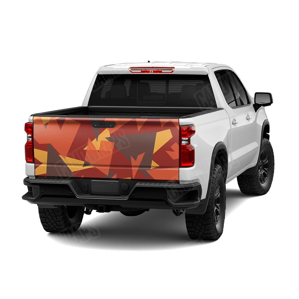 Shattered Autumn Camo Tailgate Vinyl Wrap