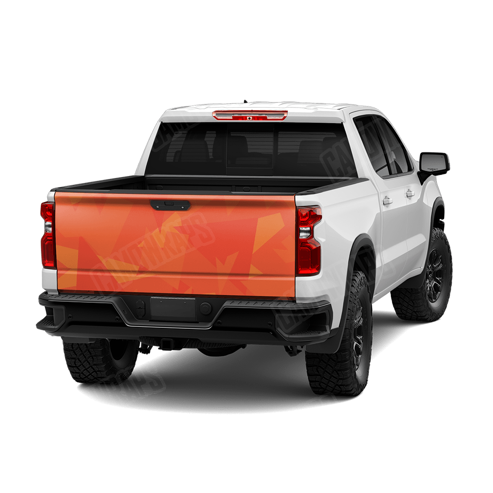 Shattered Elite Orange Camo Tailgate Vinyl Wrap