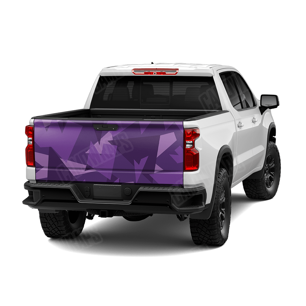 Shattered Elite Purple Camo Tailgate Vinyl Wrap