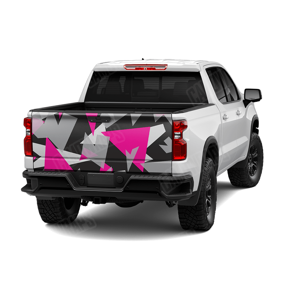 Shattered Magenta Tiger Camo Tailgate Vinyl Wrap