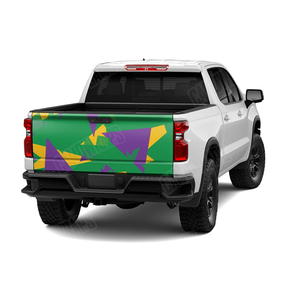 Shattered Mardi Gras Camo Tailgate Vinyl Wrap
