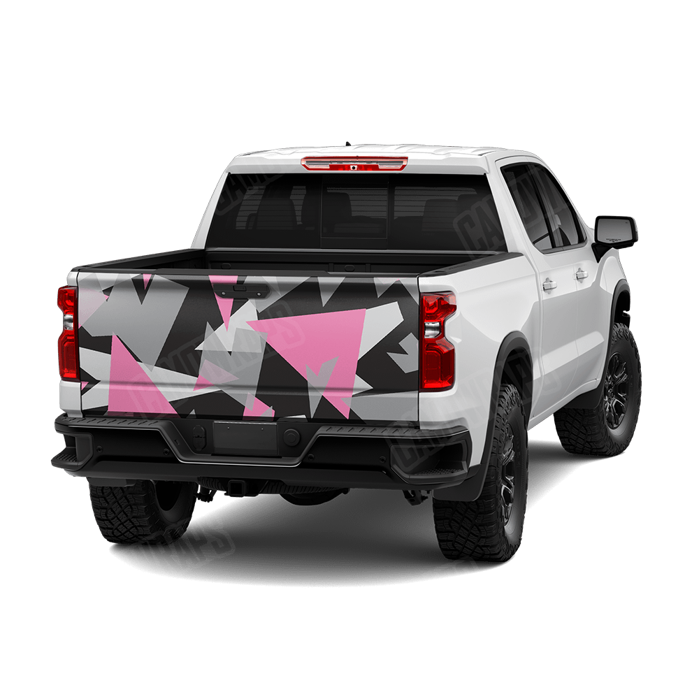 Shattered Pink Tiger Camo Tailgate Vinyl Wrap