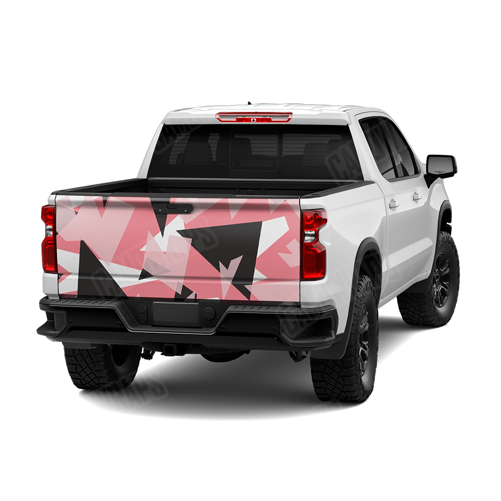 Shattered Pink Camo Tailgate Vinyl Wrap