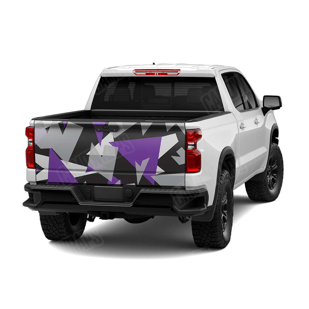Shattered Purple Tiger Camo Tailgate Vinyl Wrap