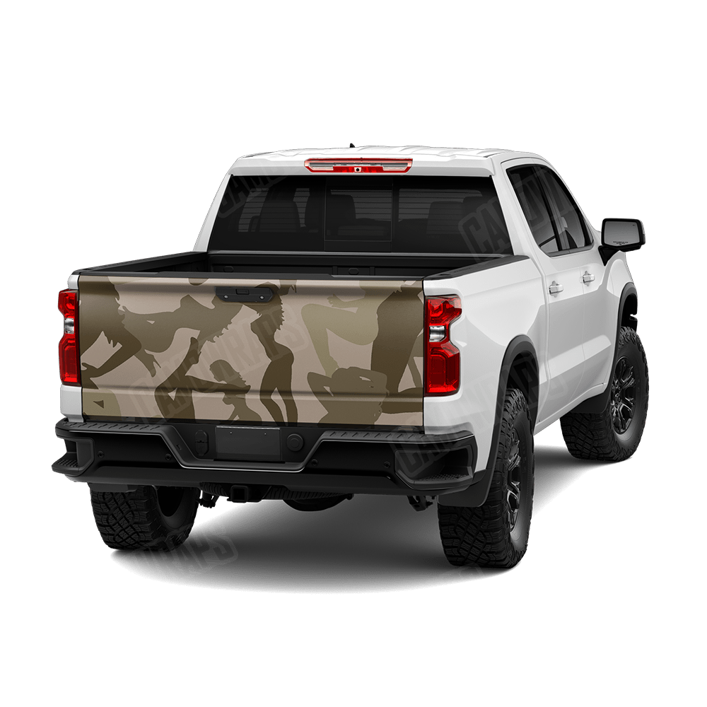 Silhouette More Seductive Desert Camo Tailgate Vinyl Wrap