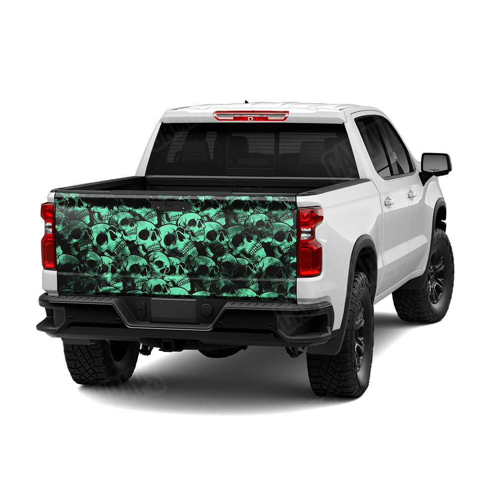 Skull Aquamarine Tailgate Wraps