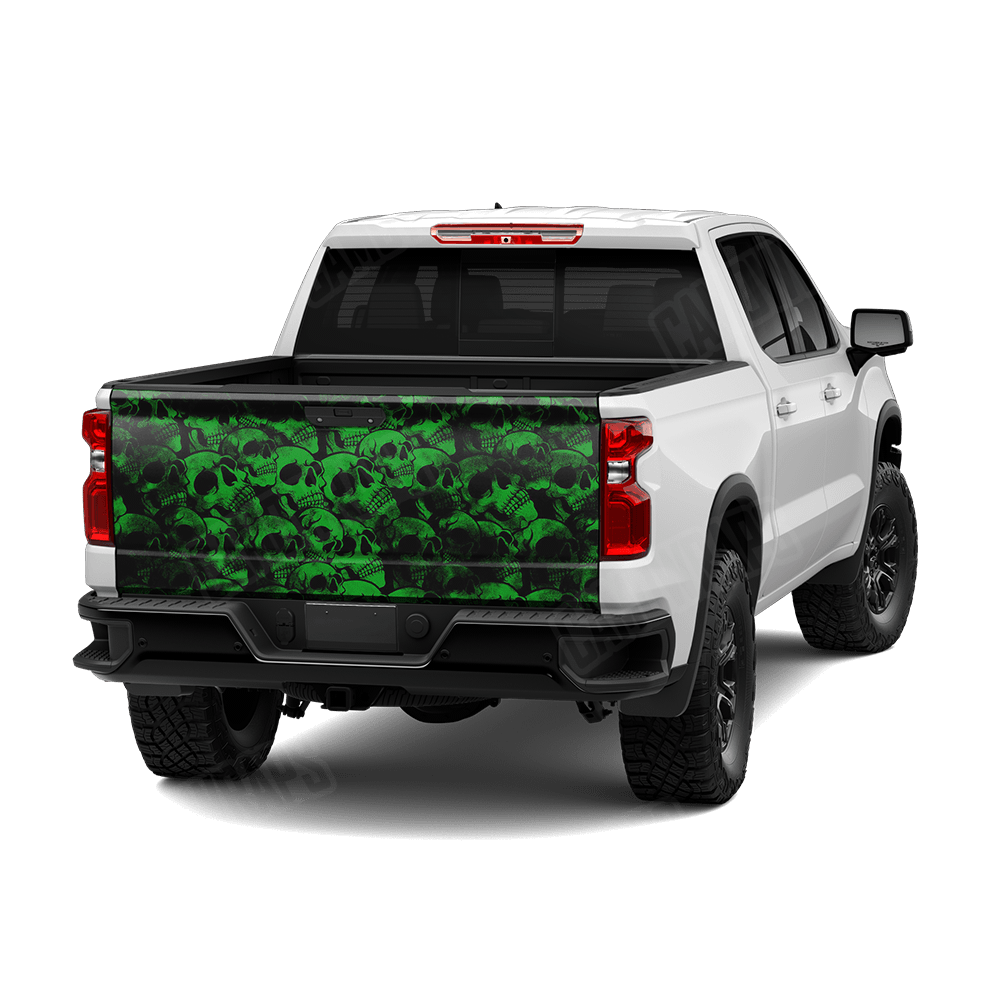 Skull Green Tailgate Wraps