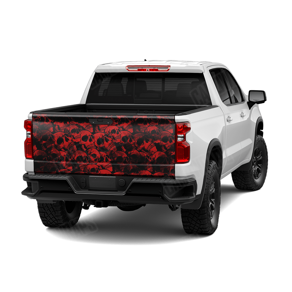 Skull Red Tailgate Wraps