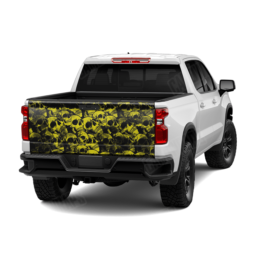 Skull Yellow Tailgate Wraps