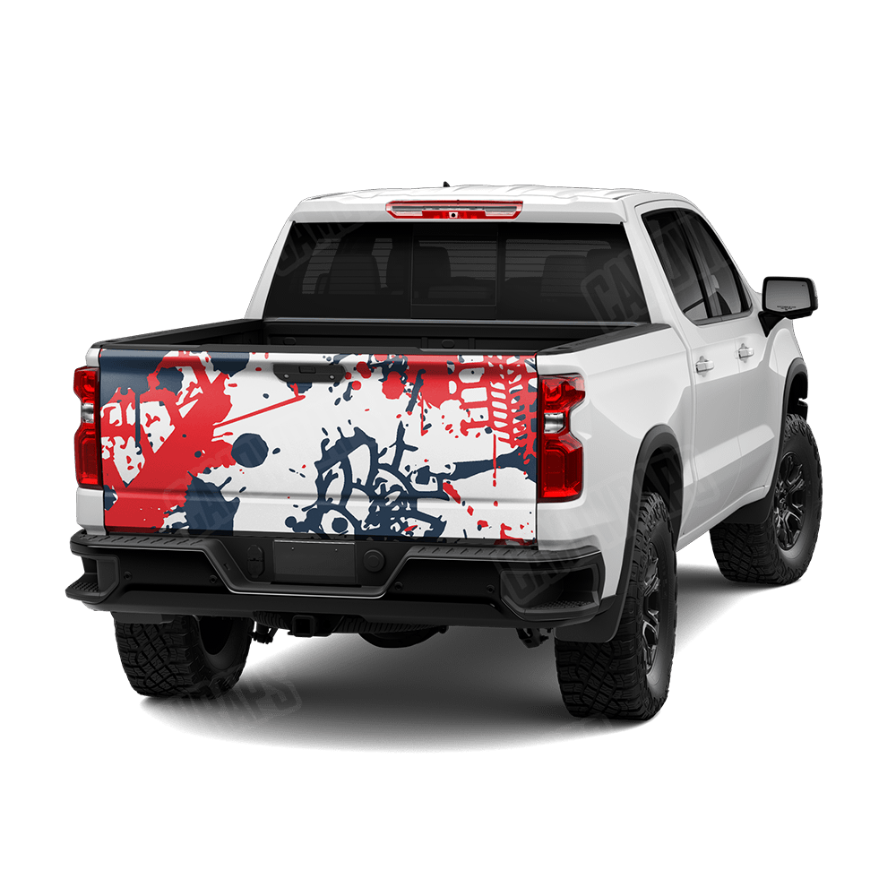 Tire Splatter America Camo Tailgate Vinyl Wrap