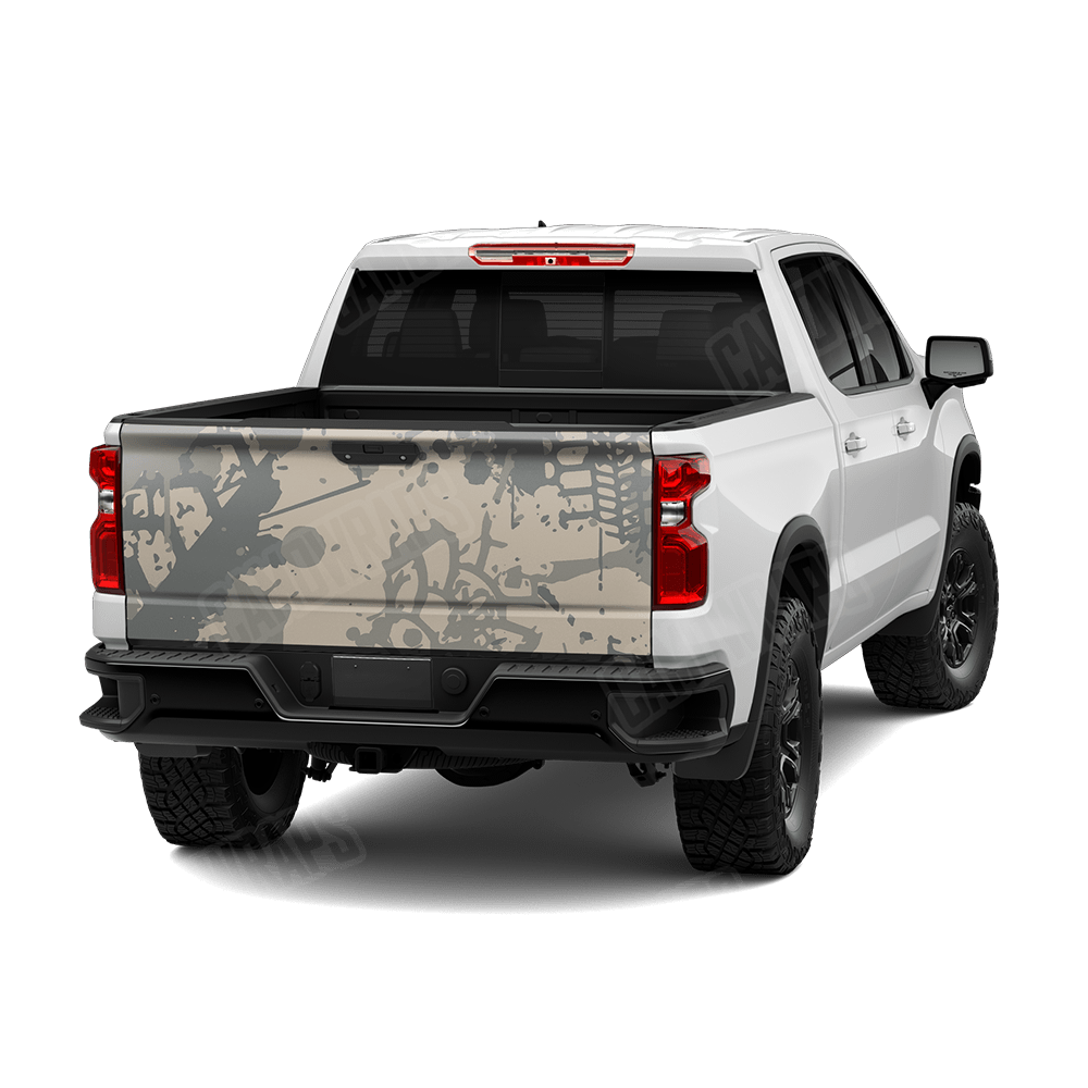 Tire Splatter Army Camo Tailgate Vinyl Wrap