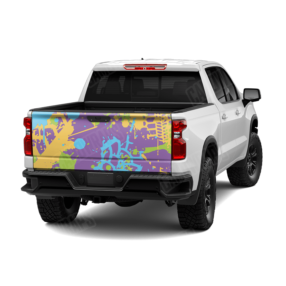 Tire Splatter Carnival Camo Tailgate Vinyl Wrap