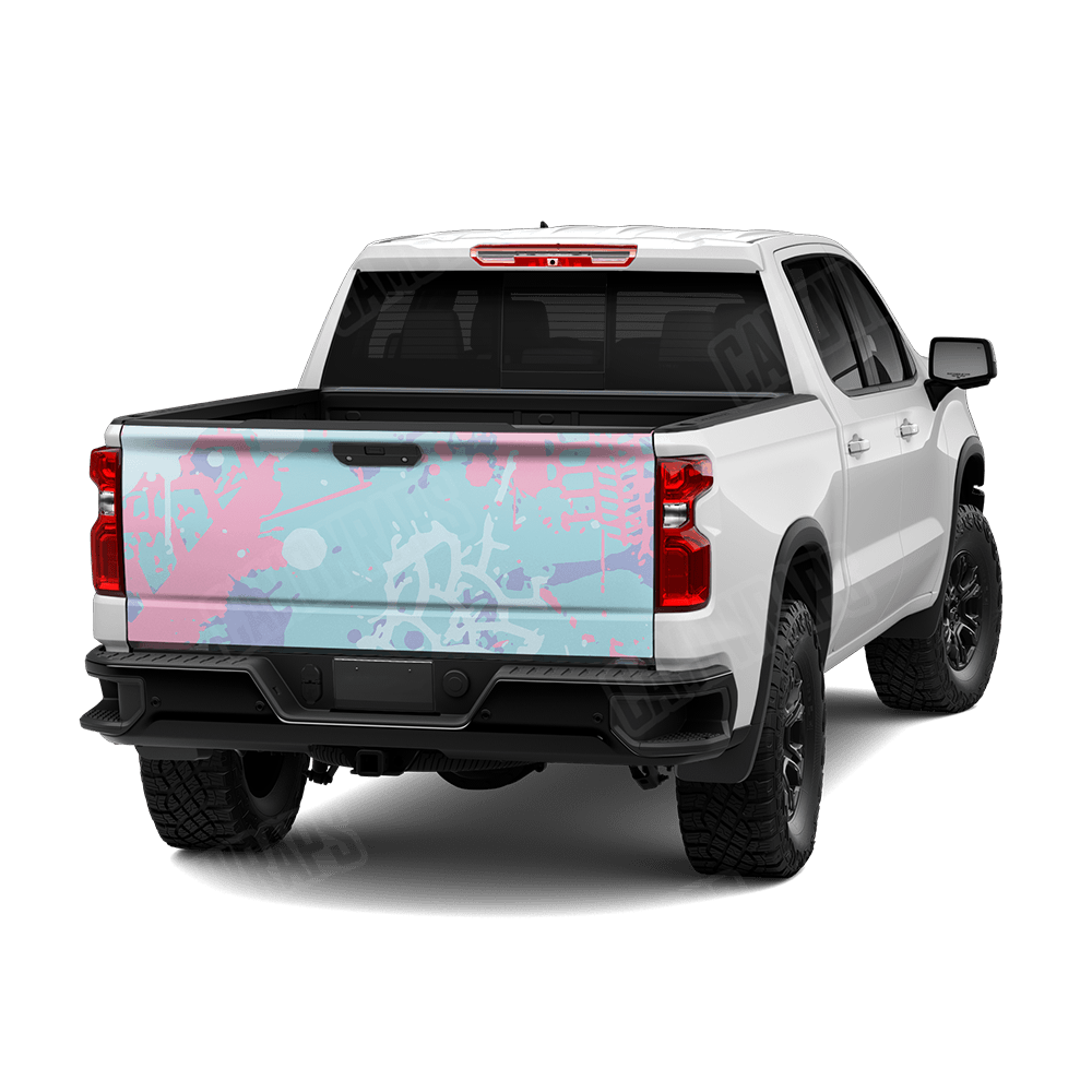 Tire Splatter Cotton Candy Camo Tailgate Vinyl Wrap