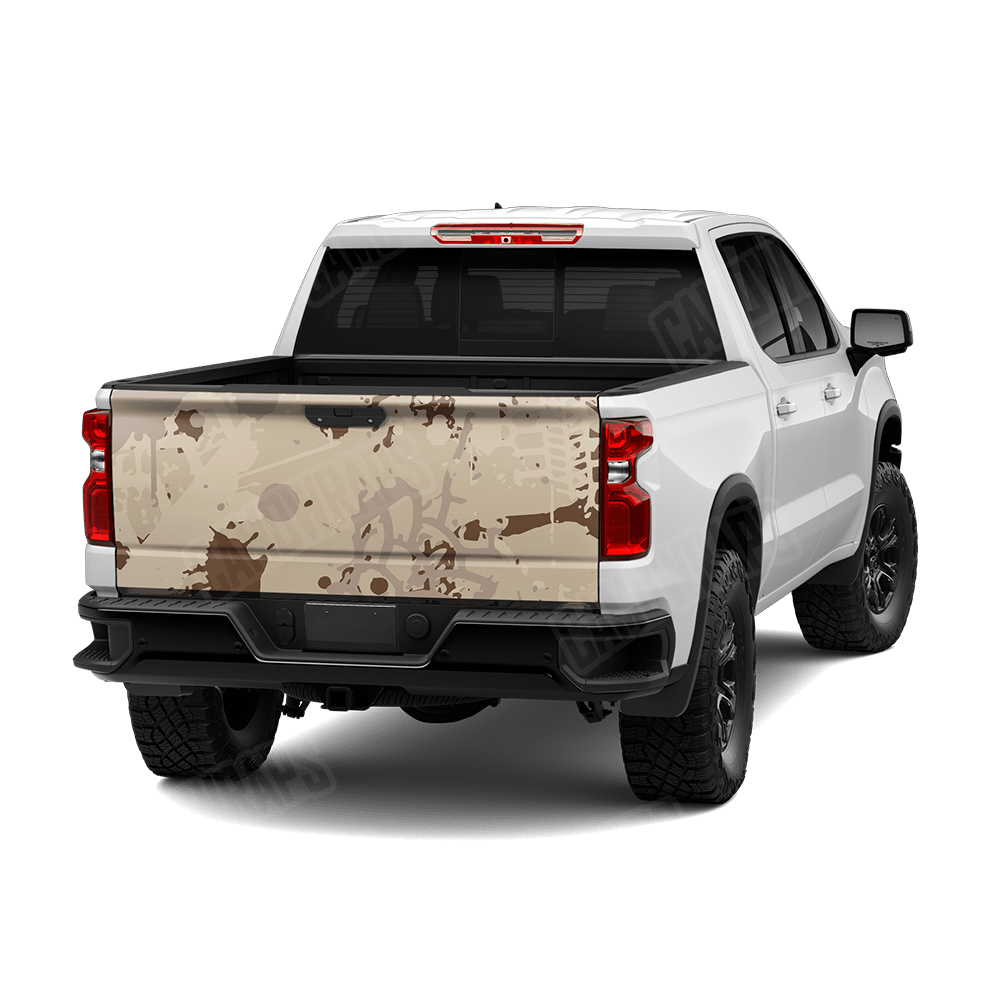 Tire Splatter Desert Camo Tailgate Vinyl Wrap