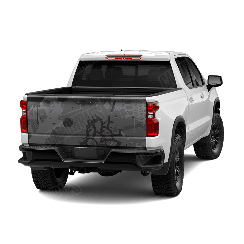 Tire Splatter Elite Black Camo Tailgate Vinyl Wrap