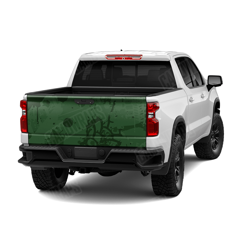 Tire Splatter Elite Green Camo Tailgate Vinyl Wrap