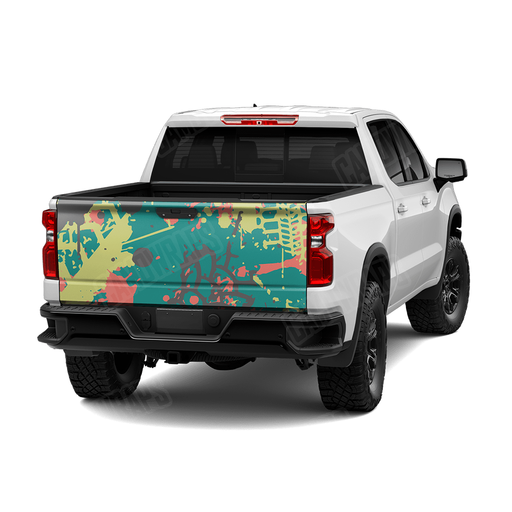 Tire Splatter Fiesta Camo Tailgate Vinyl Wrap