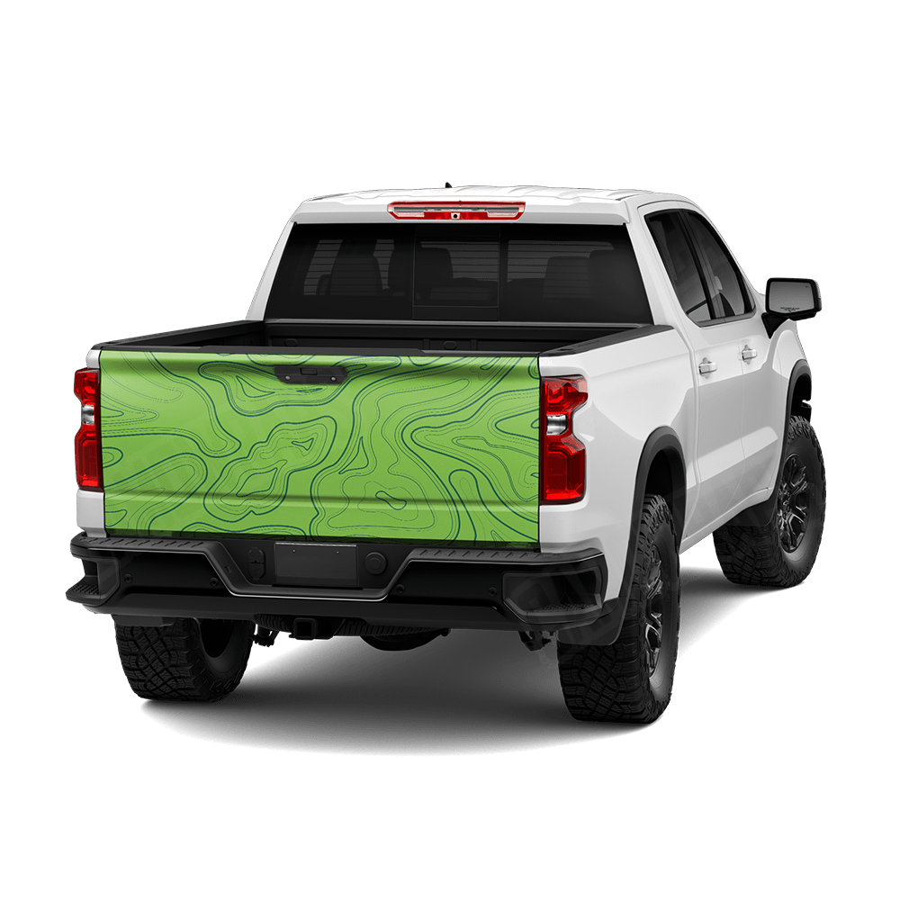 Topographic Green Camo Tailgate Vinyl Wrap