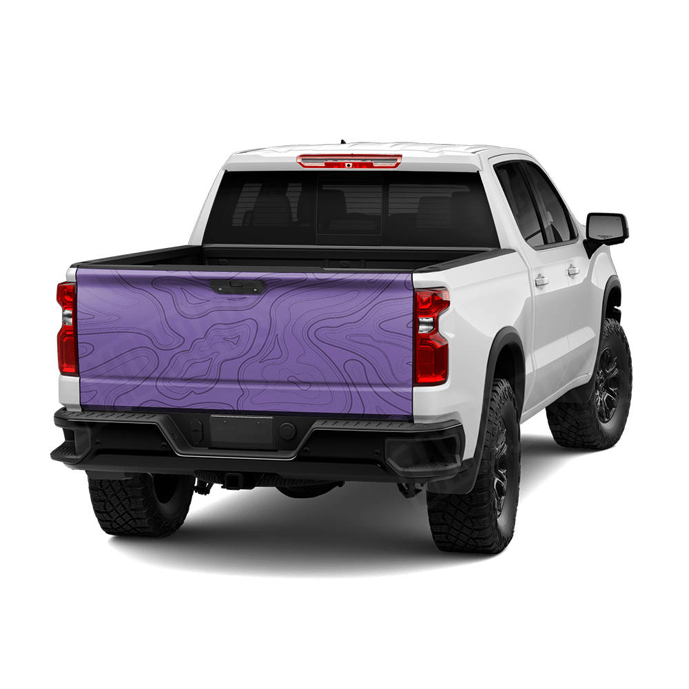 Topographic Purple Camo Tailgate Vinyl Wrap