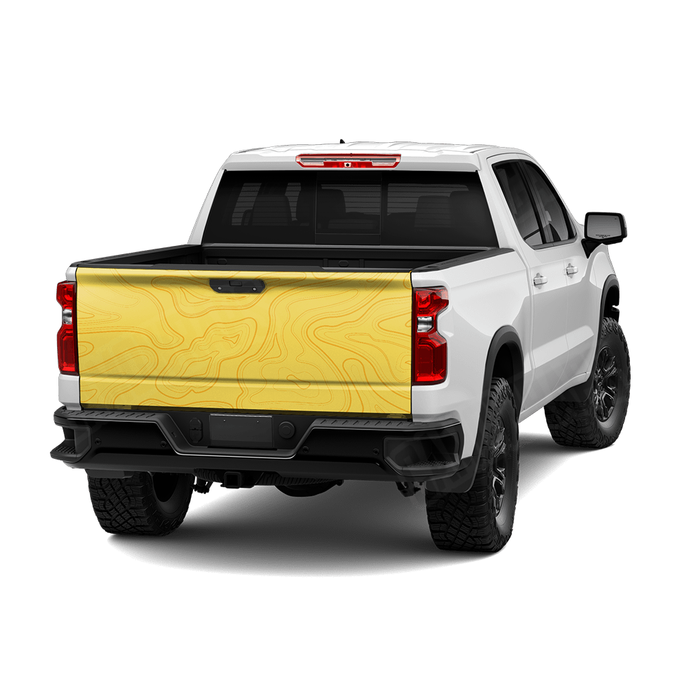 Topographic Yellow Camo Tailgate Vinyl Wrap