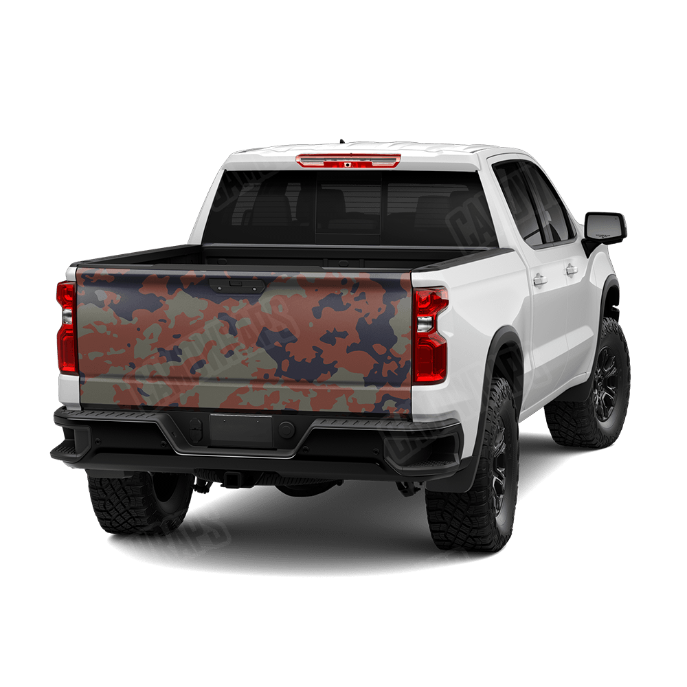Treetop Blue Tiger Camo Tailgate Vinyl Wrap