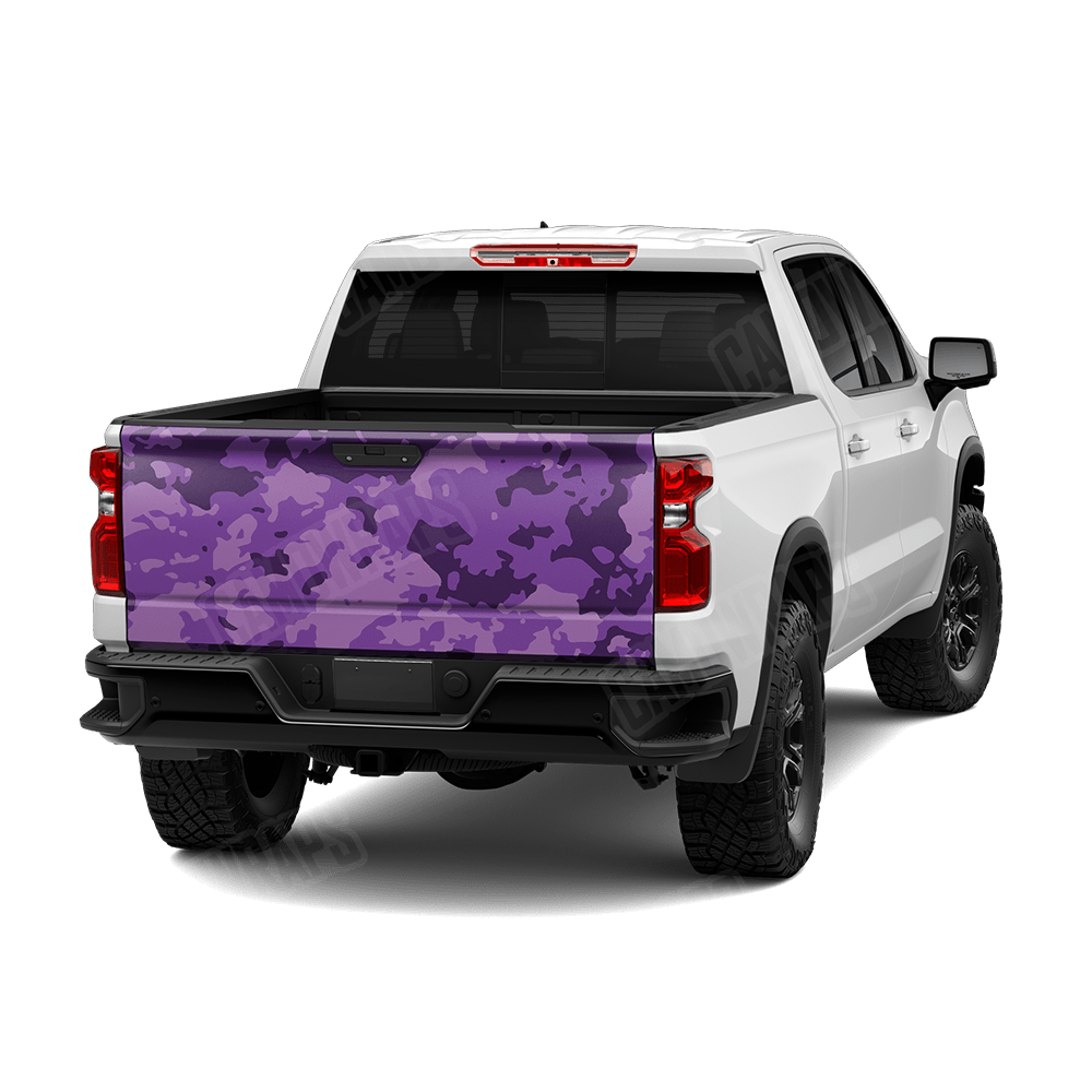 Treetop Elite Purple Camo Tailgate Vinyl Wrap