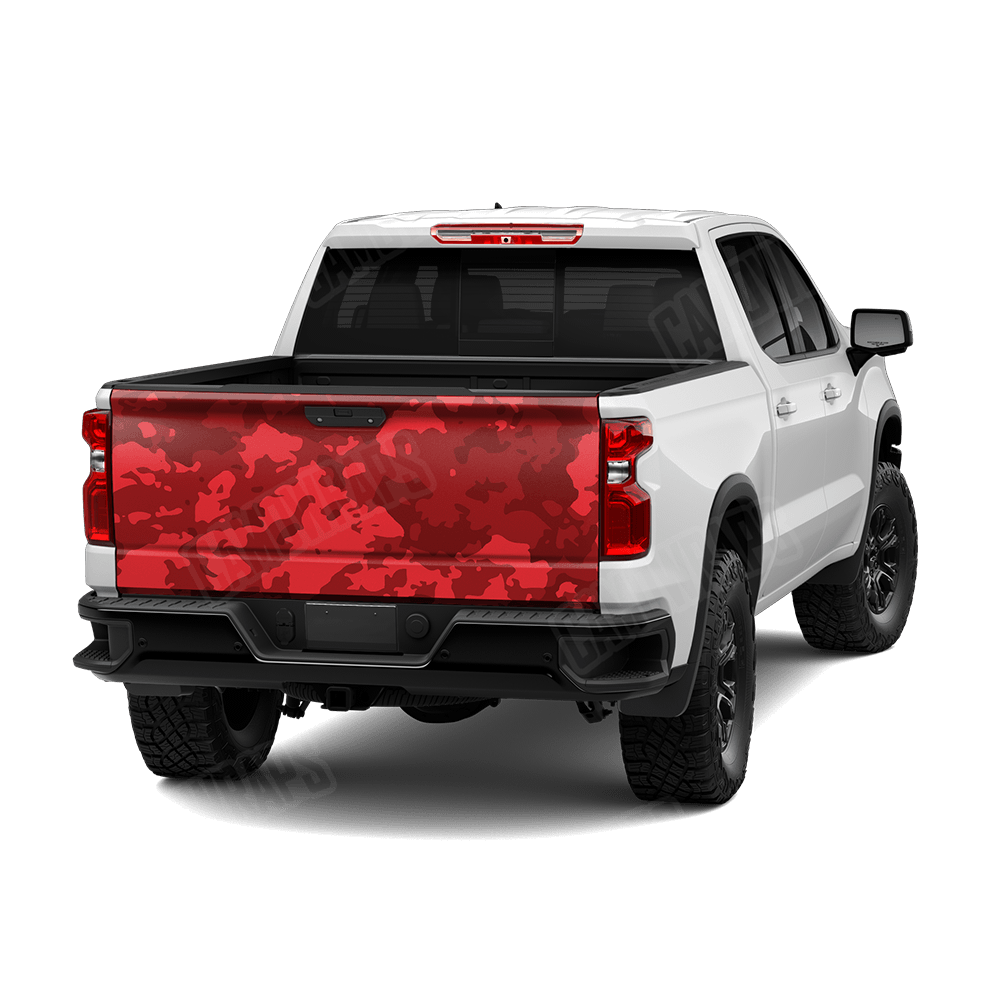Treetop Elite Red Camo Tailgate Vinyl Wrap