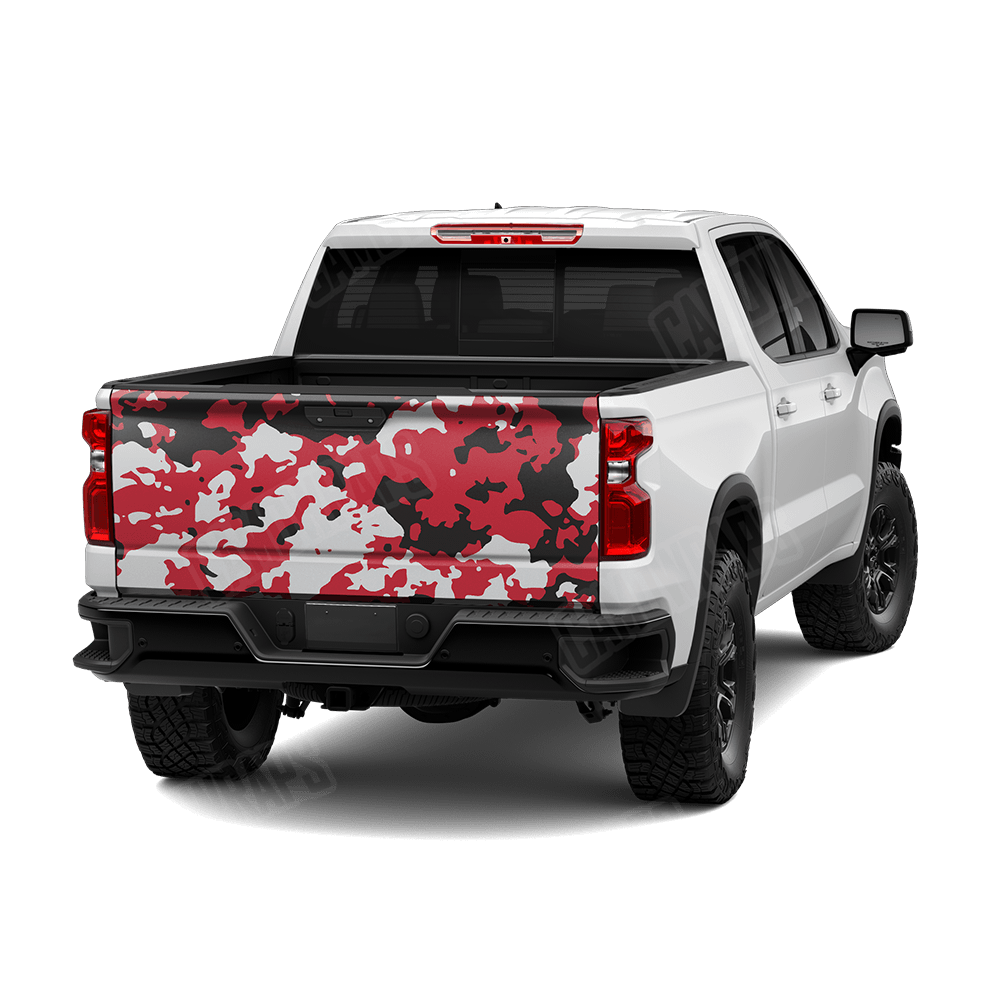 Treetop Red Tiger Camo Tailgate Vinyl Wrap
