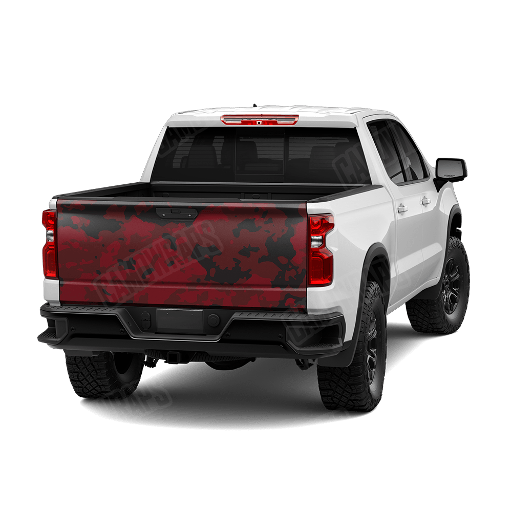 Treetop Vampire Red Camo Tailgate Vinyl Wrap