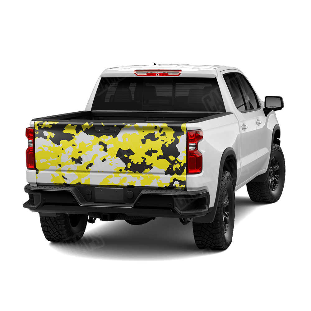 Treetop Yellow Tiger Camo Tailgate Vinyl Wrap