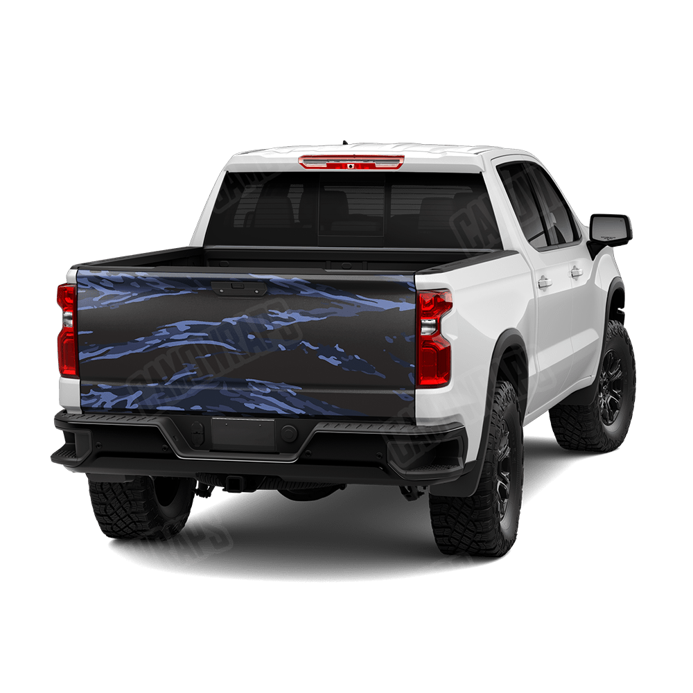 Vietnam Tiger Stripe Blue Midnight Camo Tailgate Vinyl Wrap