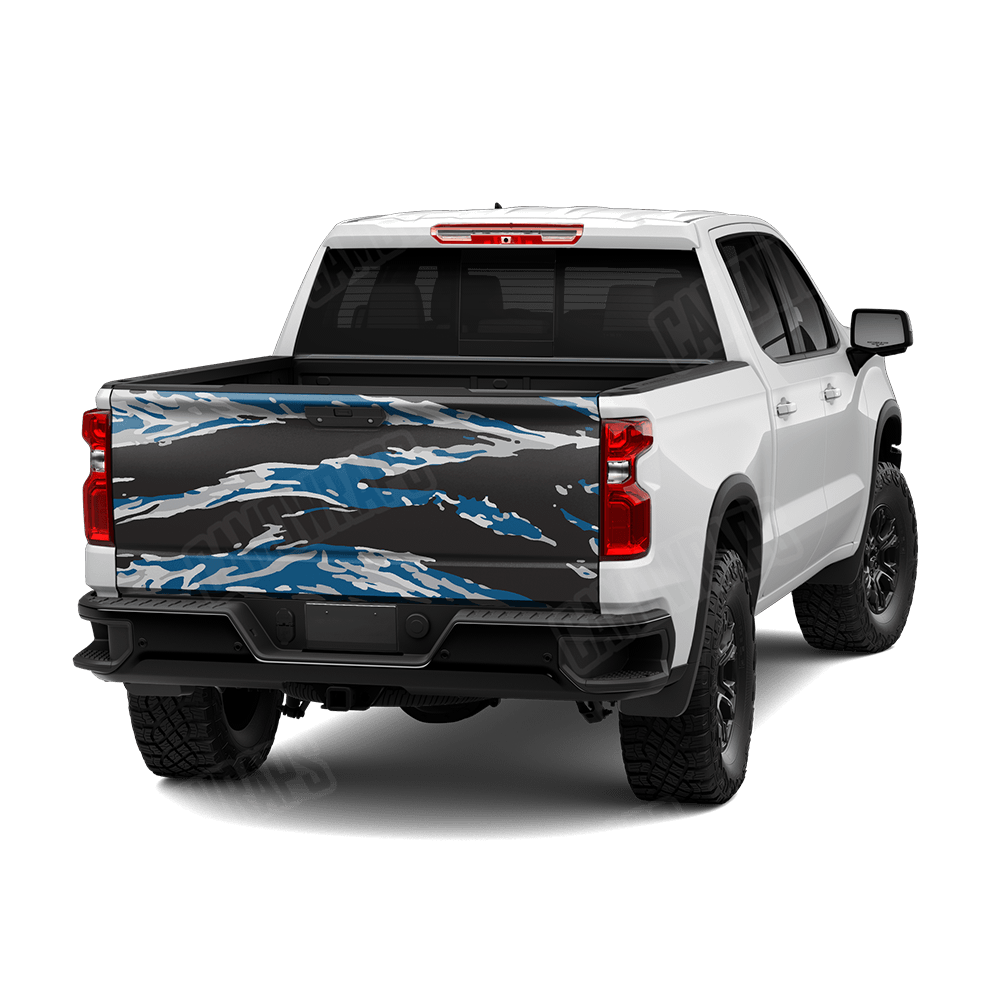 Vietnam Tiger Stripe Blue Tiger Camo Tailgate Vinyl Wrap