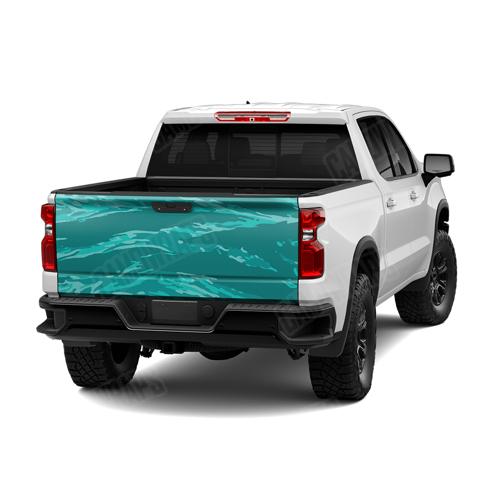 Vietnam Tiger Stripe Elite Tiffany Blue Camo Tailgate Vinyl Wrap