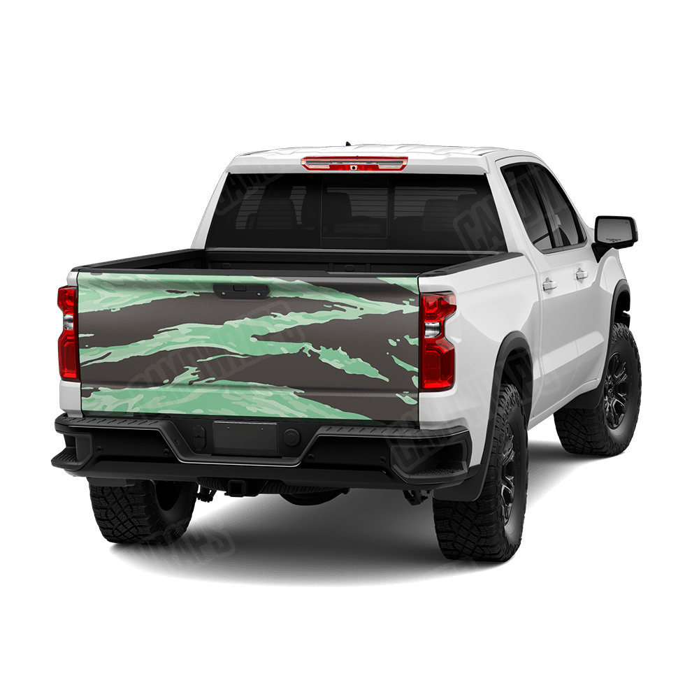 Vietnam Tiger Stripe Mint Chocolate Chip Camo Tailgate Vinyl Wrap