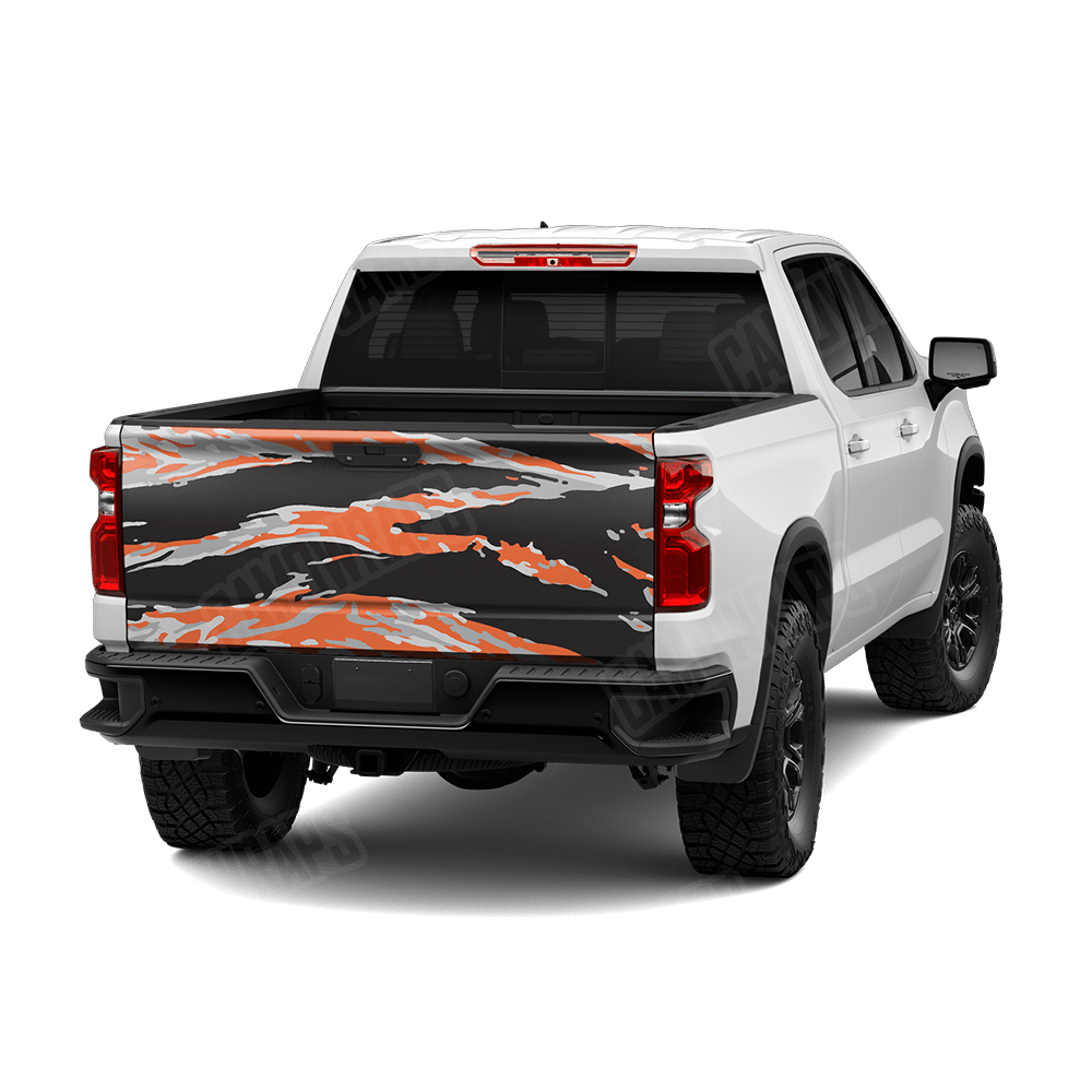 Vietnam Tiger Stripe Orange Tiger Camo Tailgate Vinyl Wrap