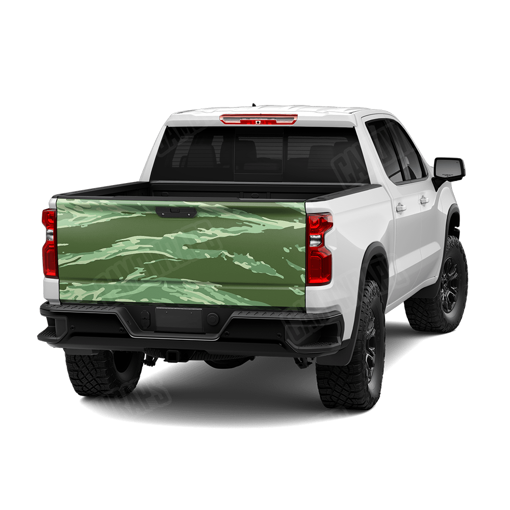 Vietnam Tiger Stripe Pistachio Camo Tailgate Vinyl Wrap