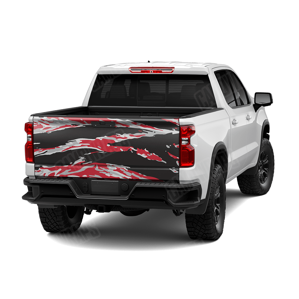 Vietnam Tiger Stripe Red Tiger Camo Tailgate Vinyl Wrap