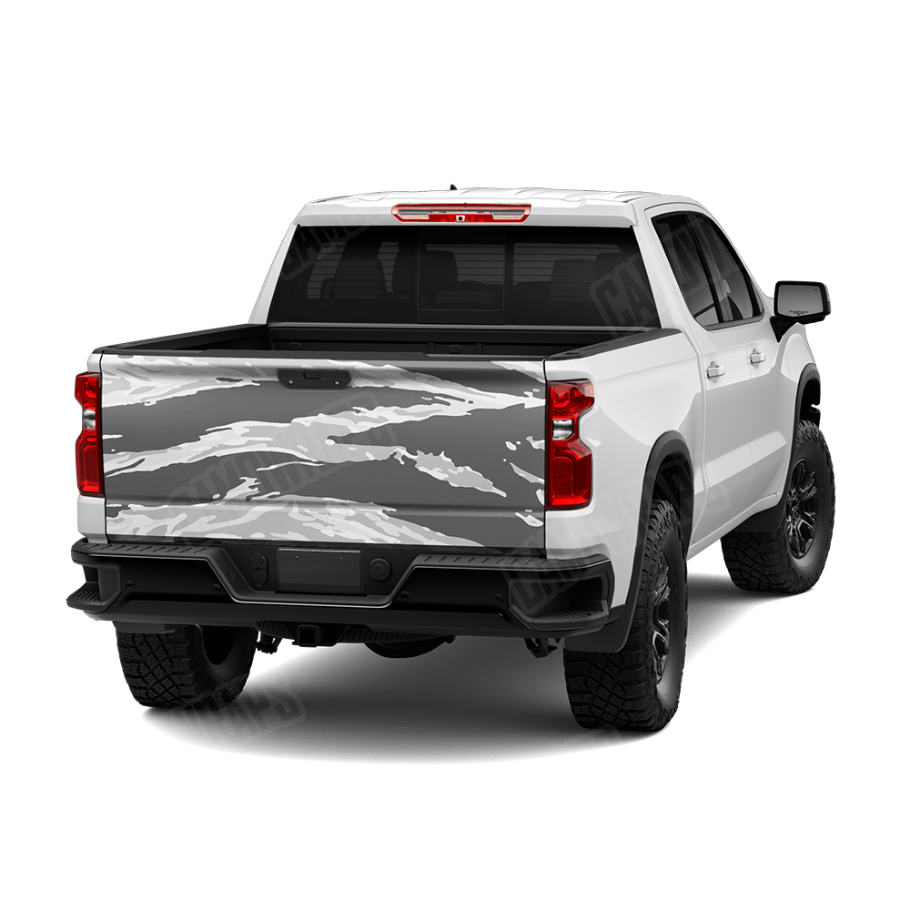 Vietnam Tiger Stripe Snow Camo Tailgate Vinyl Wrap