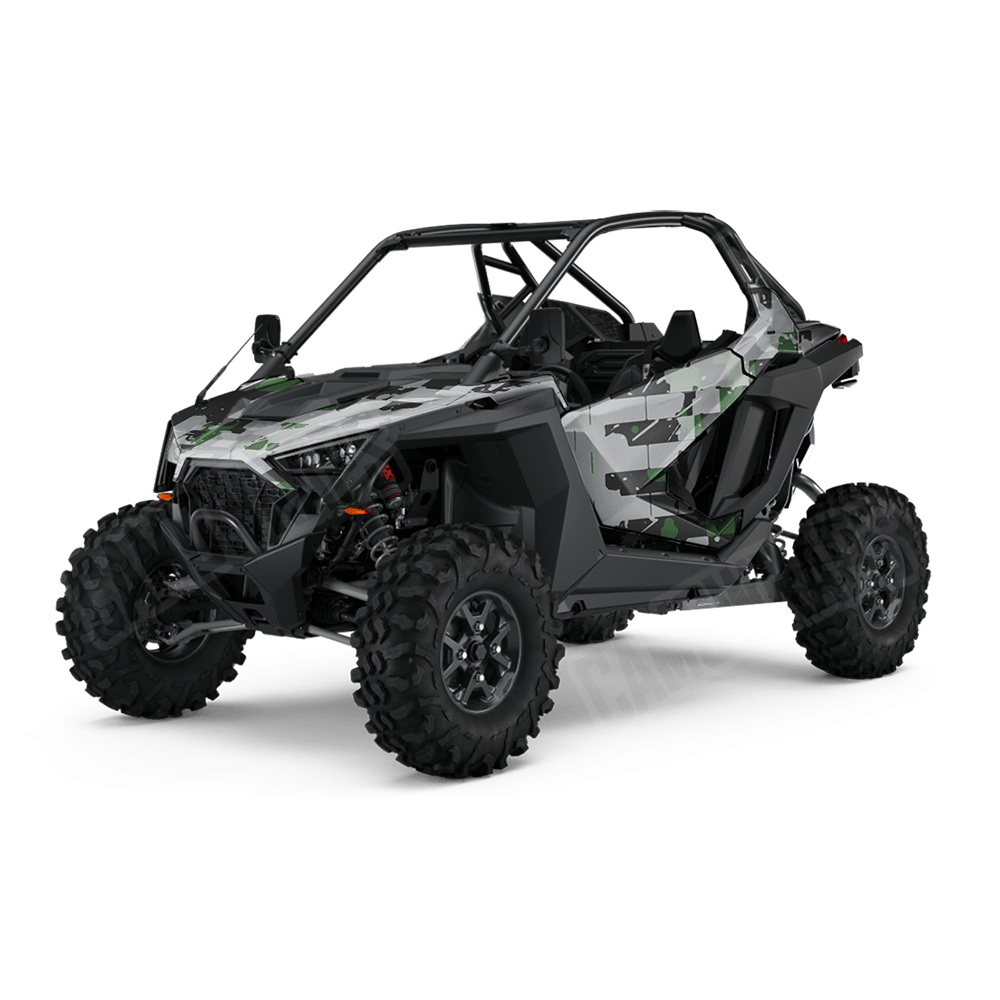Broken Plaid Green Tiger Camo Side by Side UTV Vinyl Wrap