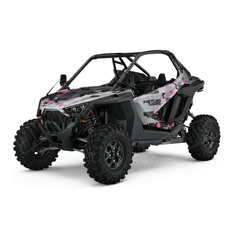 Broken Plaid Pink Tiger Camo Side by Side UTV Vinyl Wrap