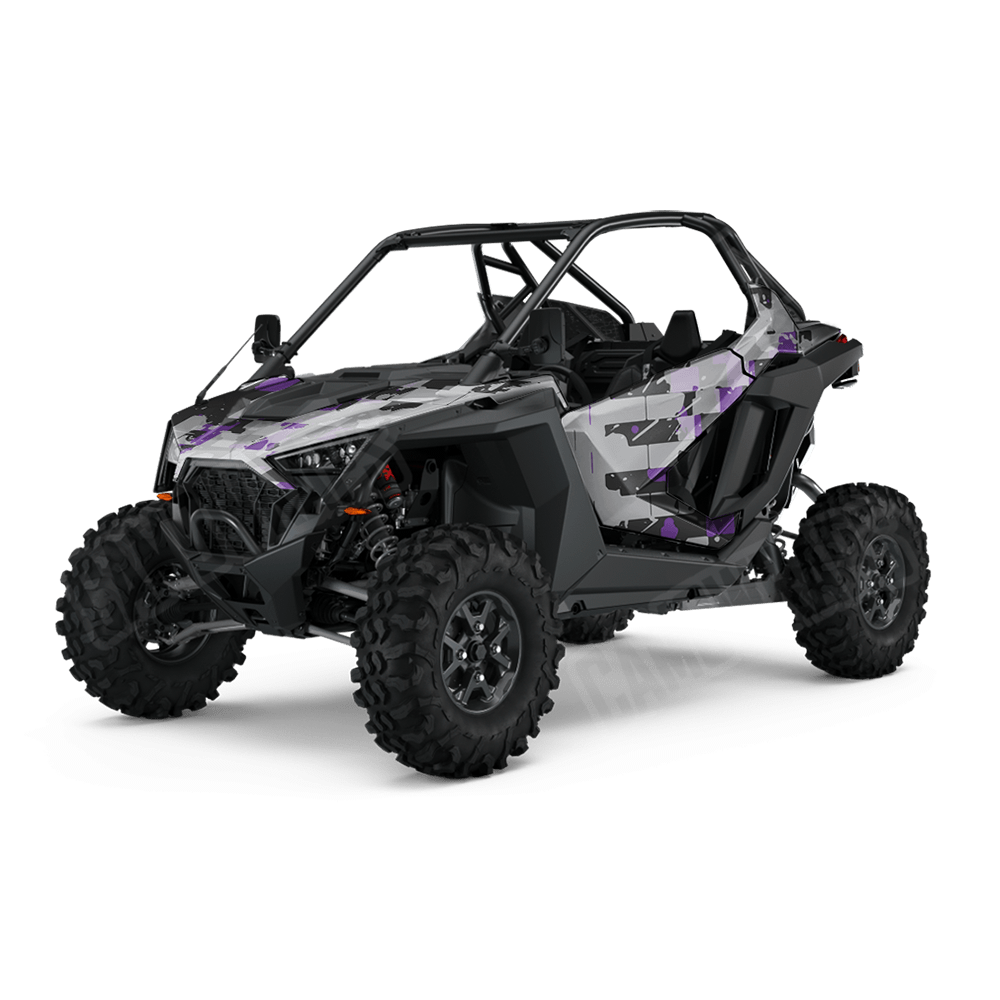 Broken Plaid Purple Tiger Camo Side by Side UTV Vinyl Wrap