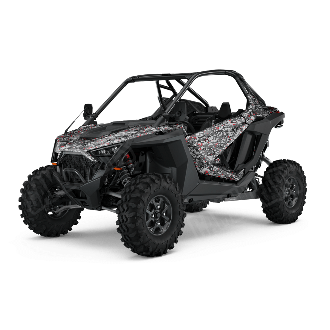 Digital Urban Red Side by Side UTV Camo Vinyl Wrap